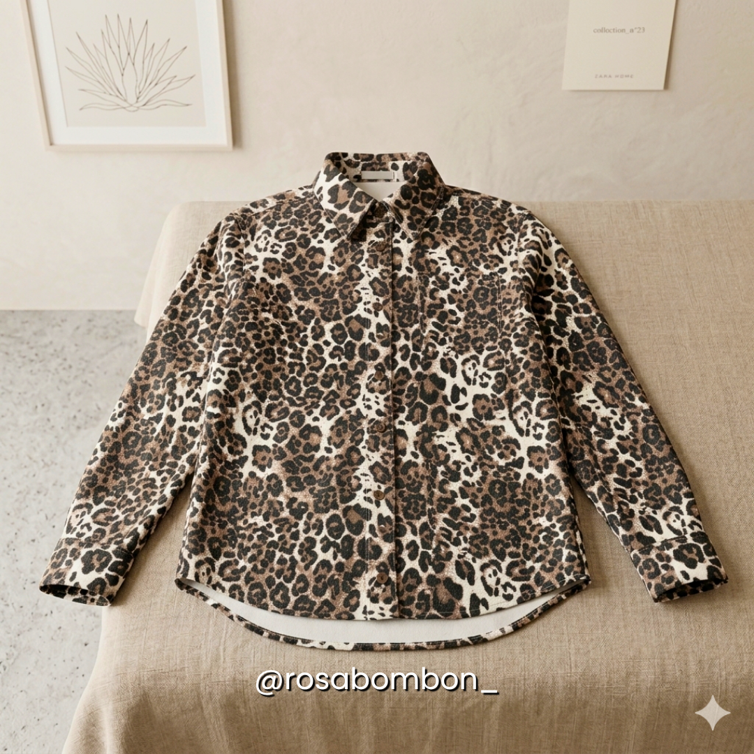Camisa Animal Print Beige Unitalla