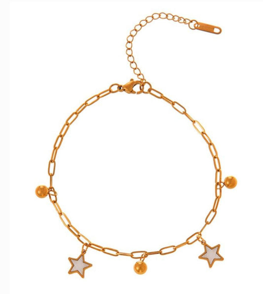 Tobillera Dorada Estrellas