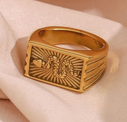 Anillo Cuadrado Serpiente #6