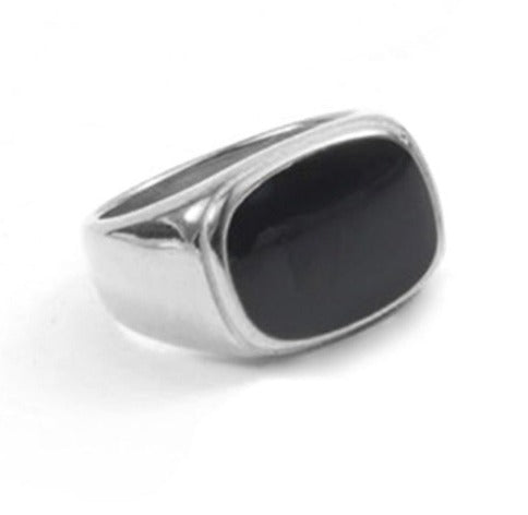 Anillo plata y negro 6