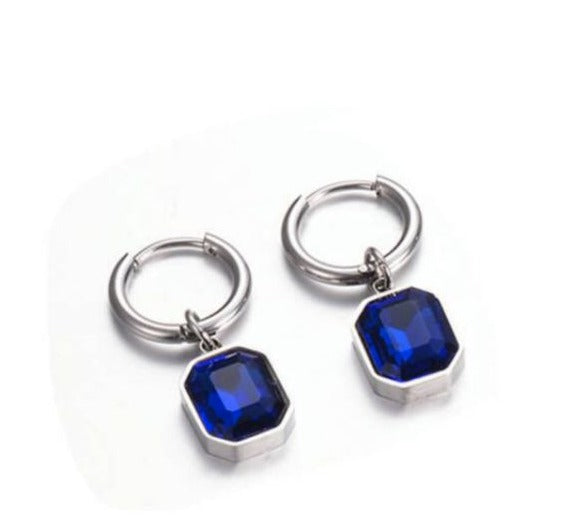 Aretes Sapphire Square Glass
