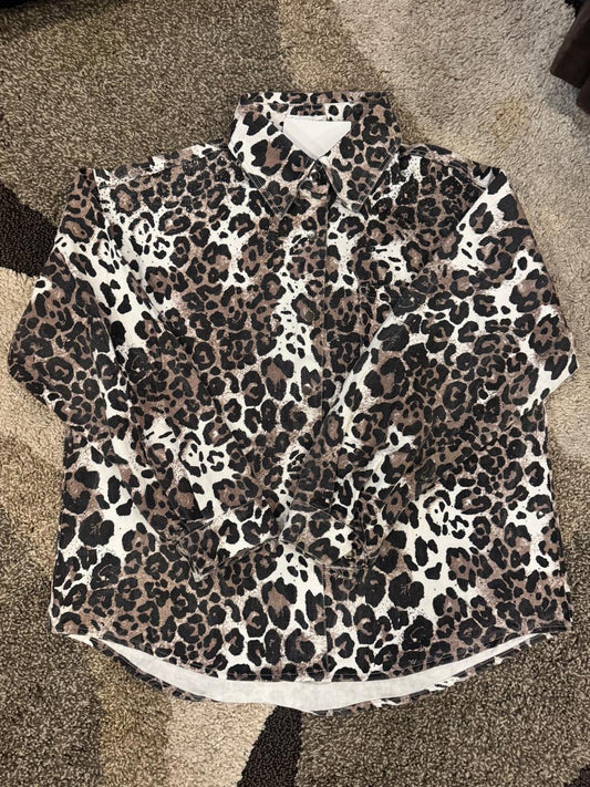 Camisa Animal Print Beige Unitalla